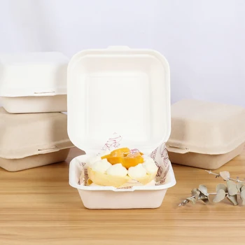 20buc Unică folosință Pulpa Cutie de Prânz INS coreean Cutie Bento Panificatie Recipient de Fructe Tort Hamburger Pregătesc Masa de Ambalare Container pentru Alimente
