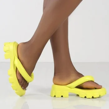 Nouă Femei Flip Flops De Brand Designer De Diapozitive Doamnelor Platforma Jeleu Sandale Casual, Papuci De Plajă În Aer Liber Clip Degetul Mare Marime La Pantofi