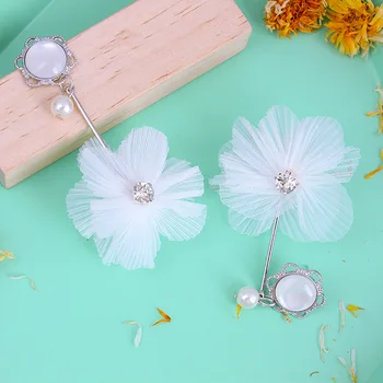 Coreea Style Moda Bijuterii Lace Floare Picătură Cercei Temperament Elegant Pearl Cercei Pentru Femei Bijuterii Minimaliste