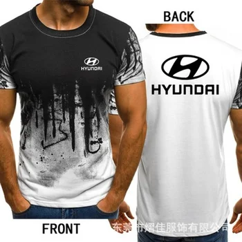 Barbati Maneca Scurta pentru HYUNDAI Auto Logo Mens T-shirt casual de Vara de Bumbac Gradient camasi Moda Hip Hop Harajuku Masculin Brand