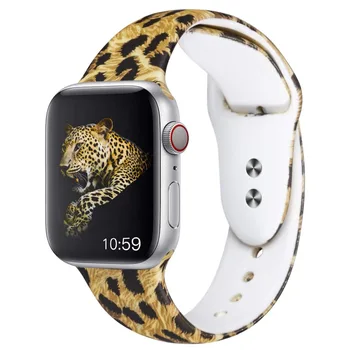 Apple Watch Band, Leopard Print Curea Silicon Moale Bratara Bratara 38mm/40mm S/M
